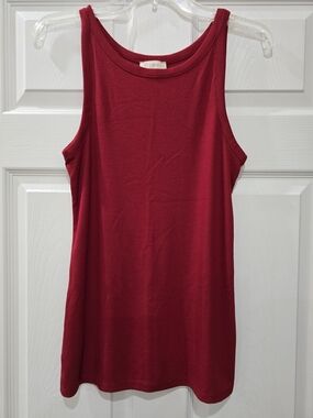 LOFT Red Ribbed Tank Size L